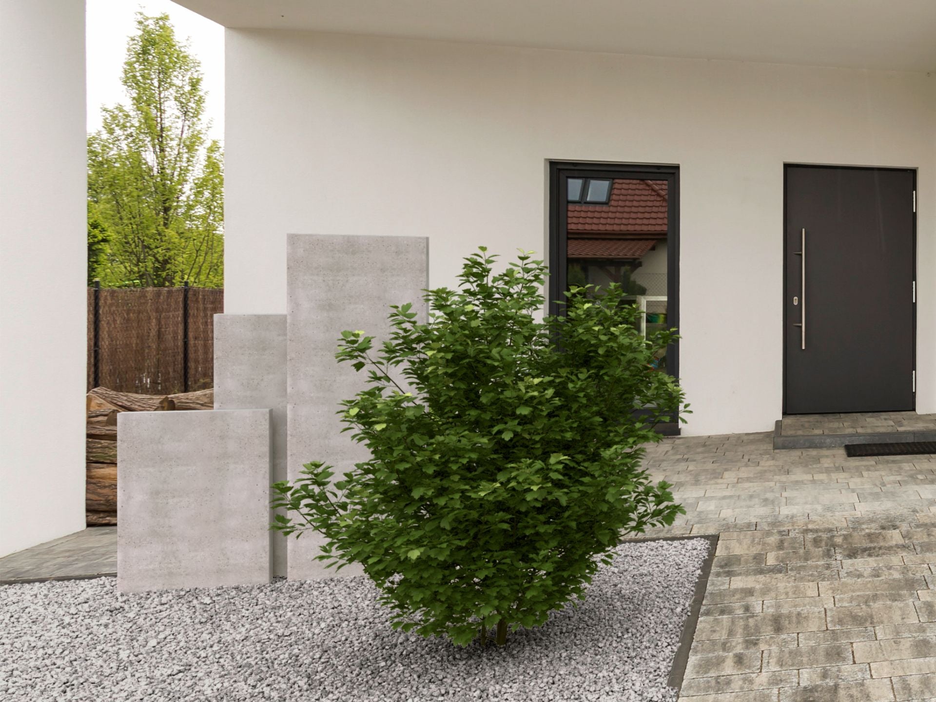 Beton Palisaden-Sichtschutz Deko