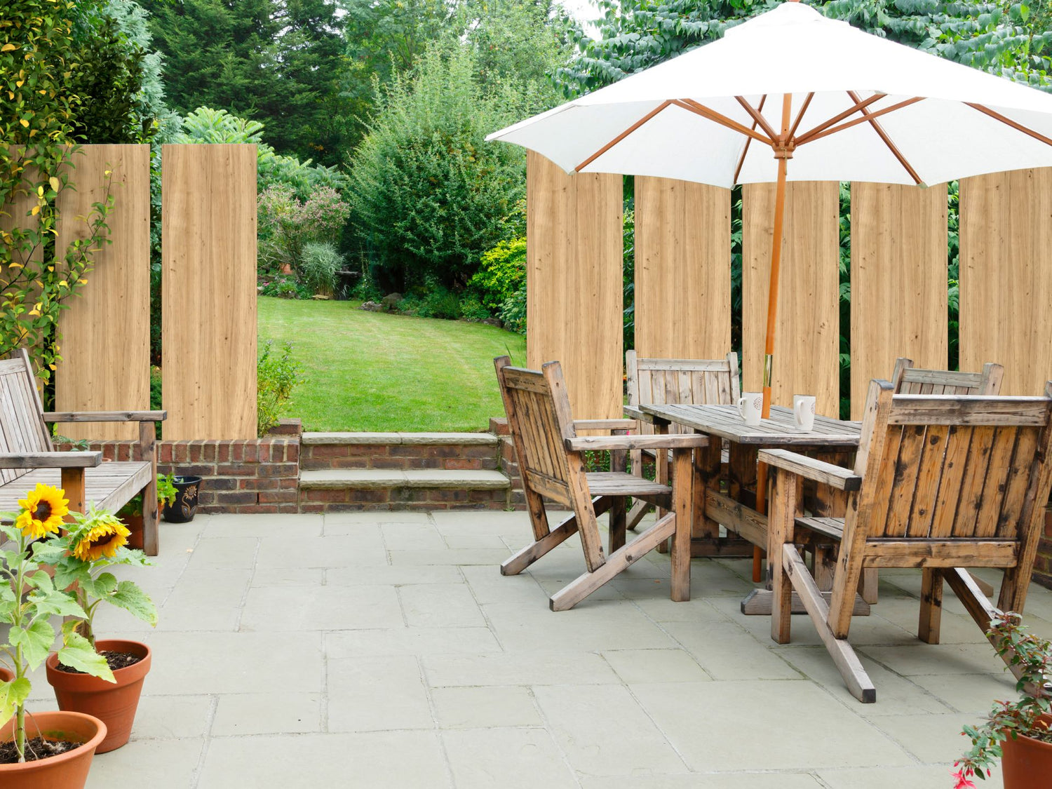 Sibirische Lärche Palisaden-Sichtschutz Terrasse